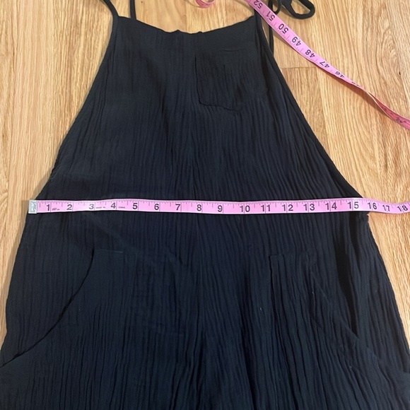 Stillwater Black Double Gauze Some Beachy Overalls Sz S - Picture 3 of 7